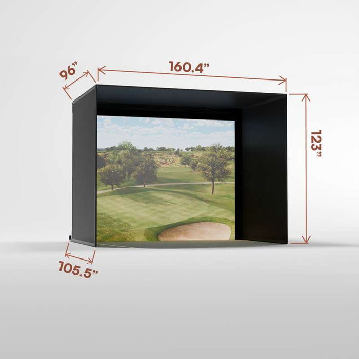 Carl's Place Pro Golf Simulator Enclosure Kit (10' × 13' × 8') with Premium Impact Golf Screen