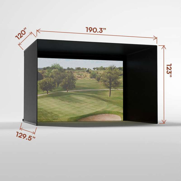 Carl's Place Pro Golf Simulator Enclosure Kit (10' × 15'5" × 10') with Premium Impact Golf Screen