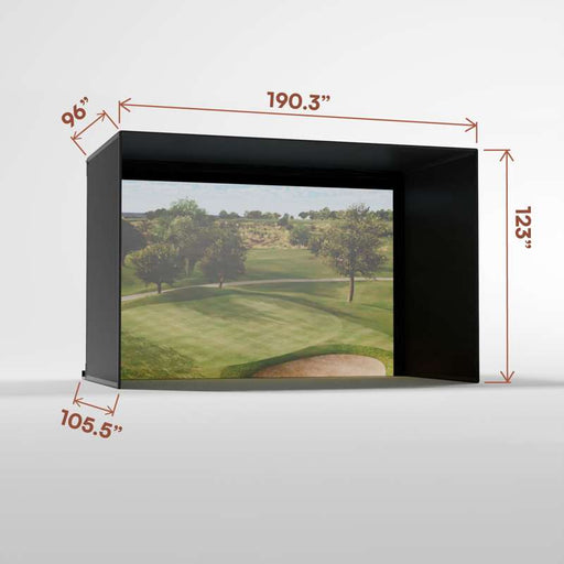 Carl's Place Pro Golf Simulator Enclosure Kit (10' × 15'5" × 8') with Premium Impact Golf Screen