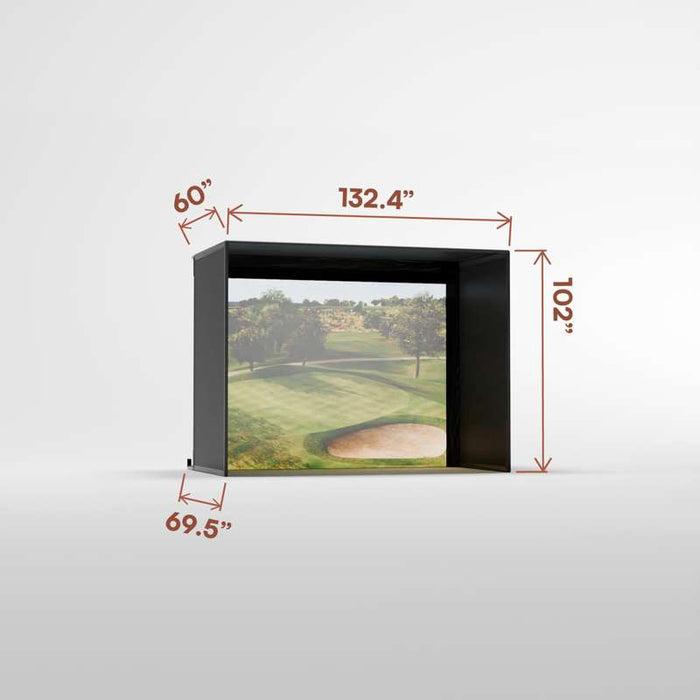 Carl's Place Pro Golf Simulator Enclosure Kit (8' × 10'5" × 5') with Premium Impact Golf Screen