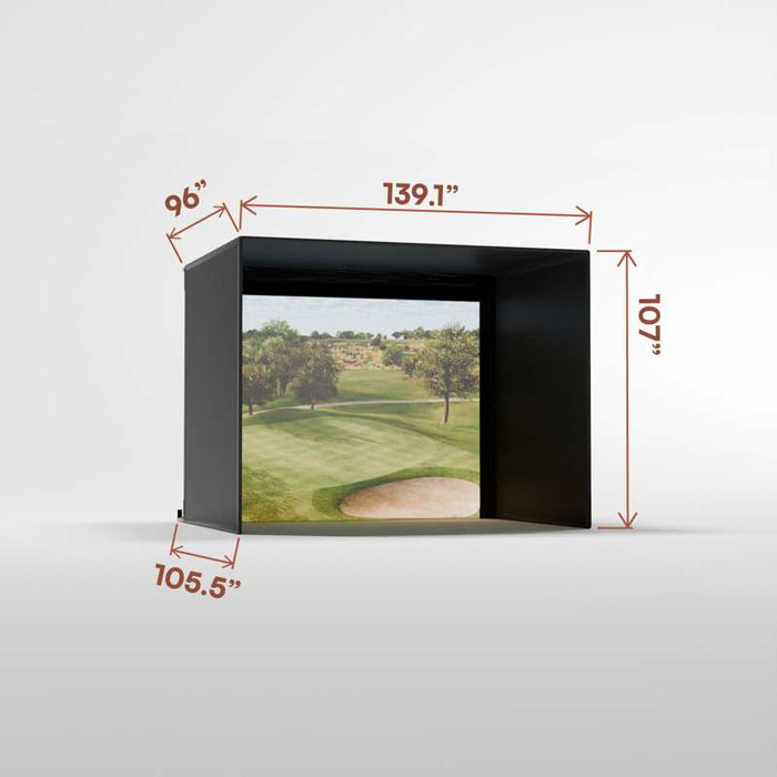 Carl's Place Pro Golf Simulator Enclosure Kit (8'5" × 11' × 8') with Premium Impact Golf Screen