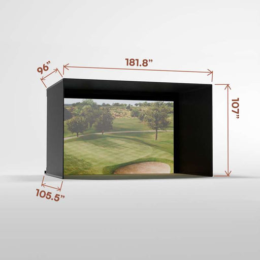Carl's Place Pro Golf Simulator Enclosure Kit (8'5" × 14'5" × 8') with Premium Impact Golf Screen