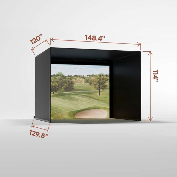 Carl's Place Pro Golf Simulator Enclosure Kit (9' × 12' × 10') with Premium Impact Golf Screen