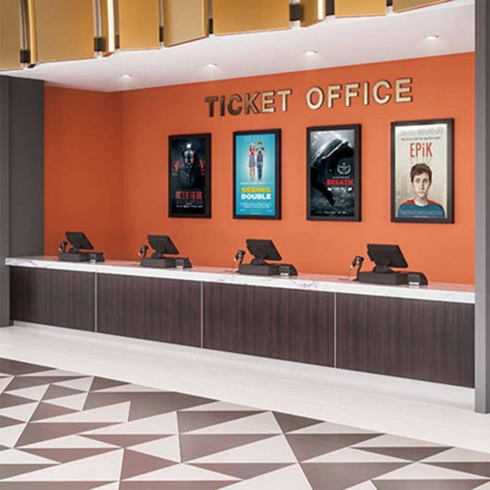 Chief Impact On-Wall Kiosk with Protective Glass - Portrait 75 Inch Black