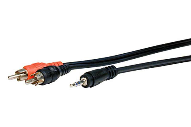 Comprehensive Video 3.5mm Stereo Mini to 2 RCA Audio Cable, 10 ft
