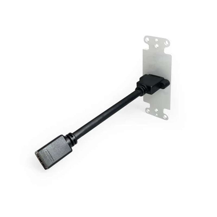 Comprehensive Video HDMI Pass-Through Single Gang Decorative Wall Plate with Pigtail, White