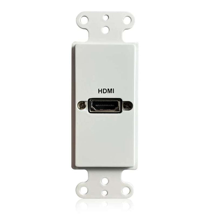 Comprehensive Video HDMI Pass-Through Single Gang Decorative Wall Plate with Pigtail, White