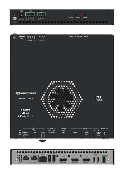 Crestron DM NVX 5K 4x1 AV-over-IP Switcher with HDMI and USB-C Connectivity and Downmixing