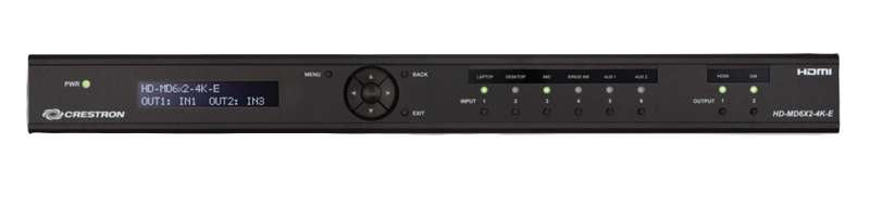 Crestron High-Performance 6x2 4K HDMI Switcher with Ethernet Control