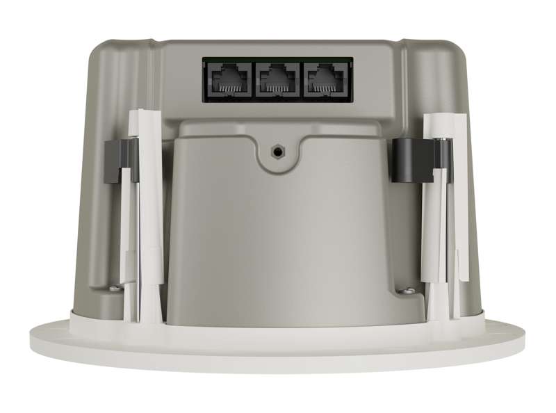Crestron Saros 3 in. Active Full-Range In-Ceiling PoE+ Speaker with DM NAX Audio-over-IP Support, White, Textured