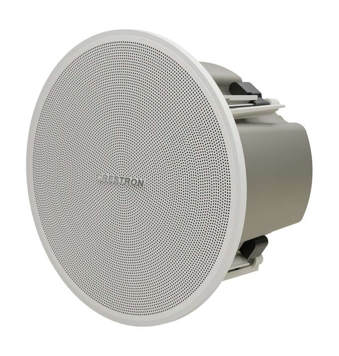 Crestron Saros 3 in. Active Full-Range In-Ceiling PoE+ Speaker with DM NAX Audio-over-IP Support, White, Textured