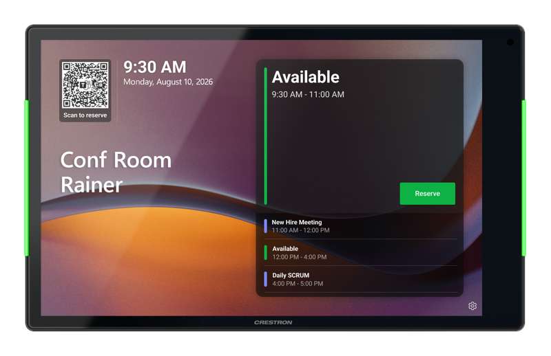 Crestron 10.1 in. Room Scheduling Touch Screen, Government Version