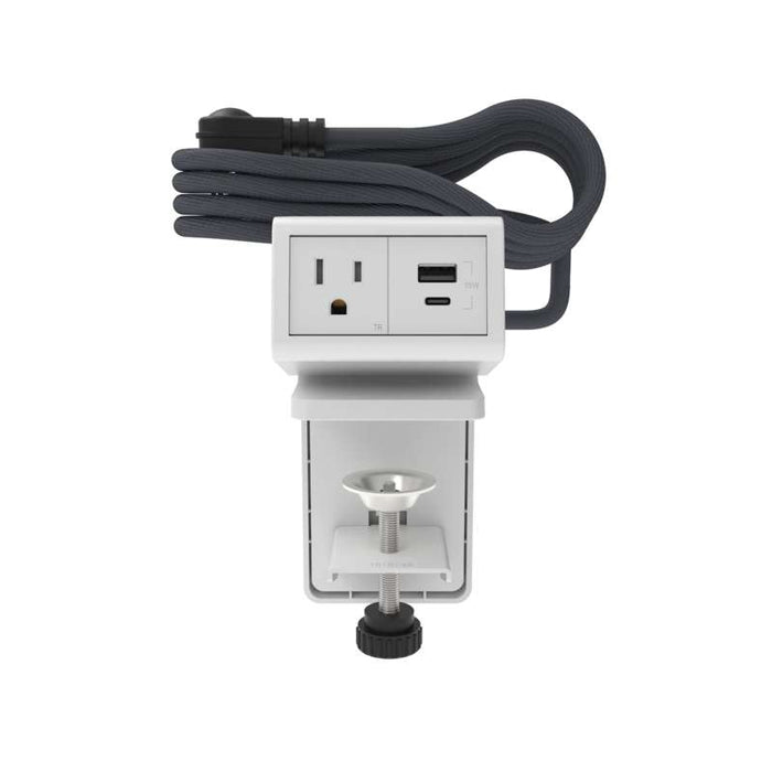 Wiremold dash Desktop Power Center, 1 Outlet and 1 USB A/C, White