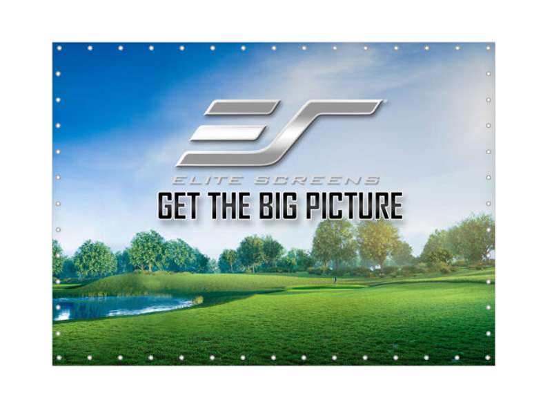 Elite GolfSim DIY, Do-it-Yourself ImpactWhite 360 Golf Impact Screen Material, Velvet Border with Metal Grommets, 118.1" x 157.5", Folded Packing