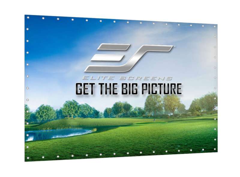 Elite GolfSim DIY, Do-it-Yourself ImpactWhite 360 Golf Impact Screen Material, Velvet Border with Metal Grommets, 118.1" x 118.1", Folded Packing