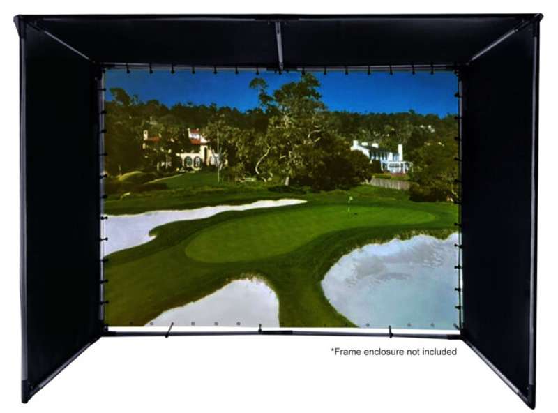 Elite GolfSim DIY, Do-it-Yourself ImpactWhite 360 Golf Impact Screen Material, Velvet Border with Metal Grommets, 118.1" x 118.1", Folded Packing