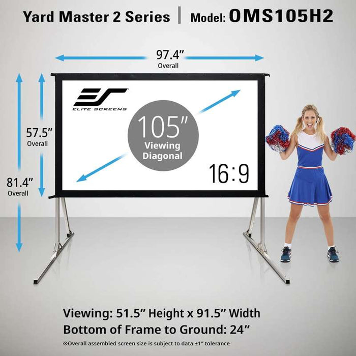 Elite Screens Yard Master 2 Series 105 Inch Diagonal Outdoor/Indoor Portable Screen