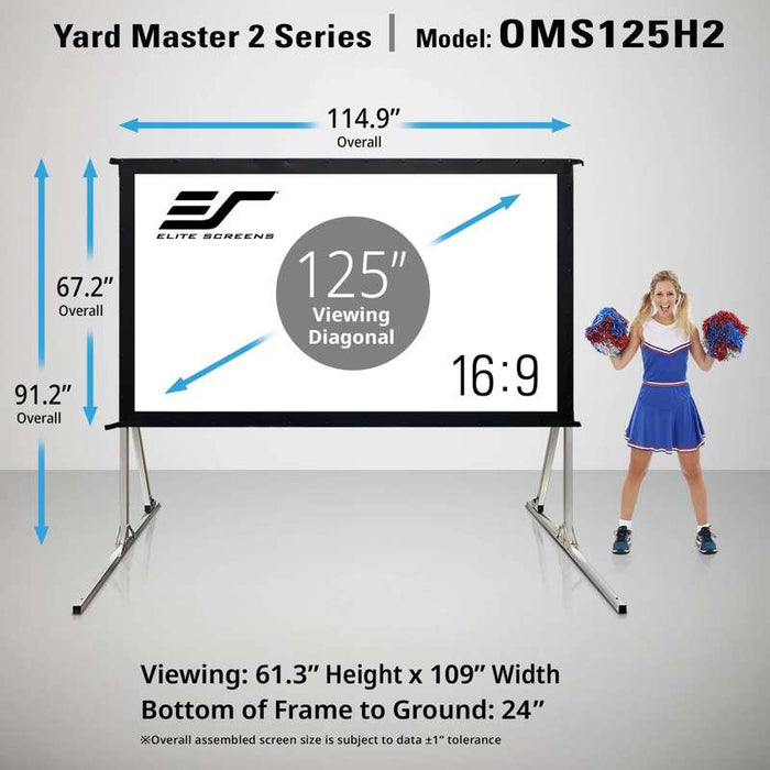 Elite Screens Yard Master 2 Series 125 Inch Diagonal Outdoor/Indoor Portable Screen