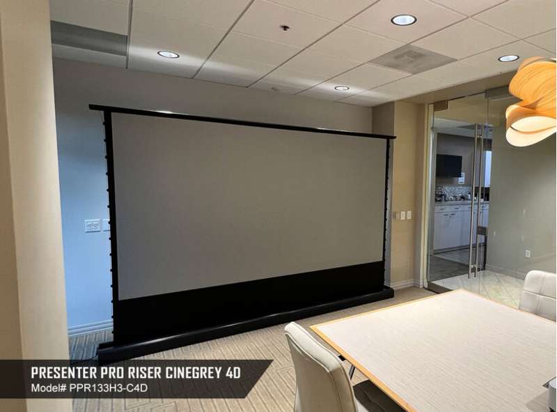 Elite Screens Presenter Pro Riser CineGrey 4D Series, 133-inch Diag. 16:9 Electric Screen, CineGrey 4D Material