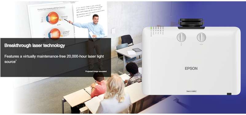 Epson PowerLite L530U WUXGA Long Throw Laser Projector