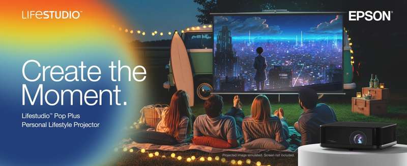 Epson Lifestudio Pop Plus 4K UHD Projector, Black