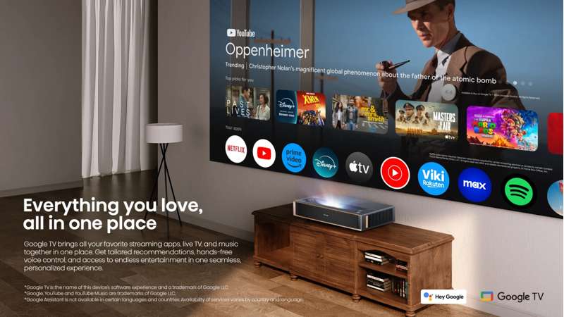 Hisense PT1 4K UHD Triple Laser Ultra Short Throw UST Smart Projector
