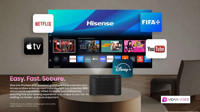 Hisense XR10 4K Triple Laser Smart Projector with IRIS & Lens shift, free Carry case included