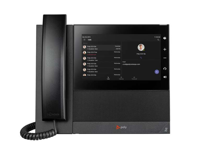 Poly CCX 600 Business Media Phone with Open SIP and Power Supply, US (84C17AA#ABA)