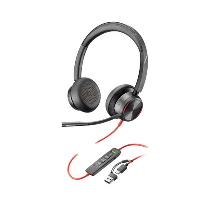 Poly Blackwire 8225 Stereo USB-C Headset +USB-C/A Adapter (8X223AA)