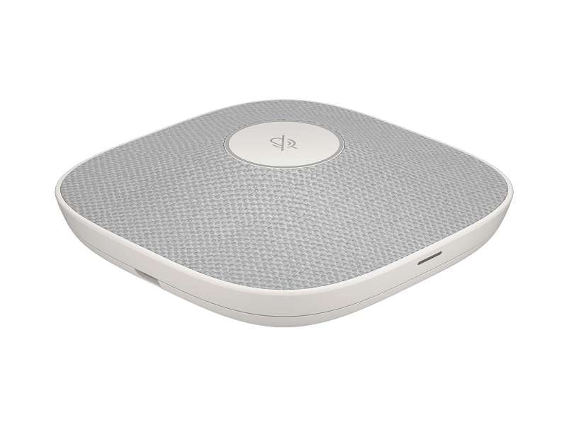 Poly A2 White Table Microphone w/ Mounting Plate I/O cables