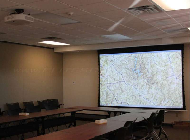 Elite Evanesce Tab-Tension Series, 135-inch Diag. 16:9 Electric Screen, CineWhite UHD Material