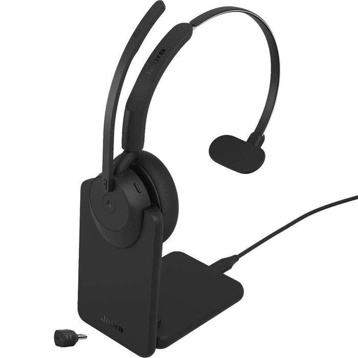 Jabra Evolve3 45 Mono MS Headset - USB-C with LINK 390c Bluetooth Adapter and Charging Stand