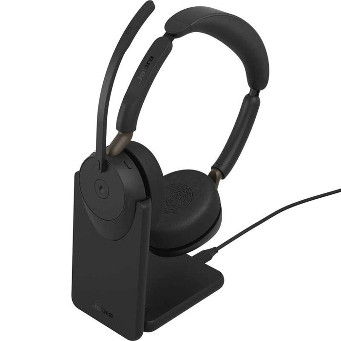 Jabra Evolve3 65 Stereo MS Headset - USB-C with LINK 390c Bluetooth Adapter and Charging Stand