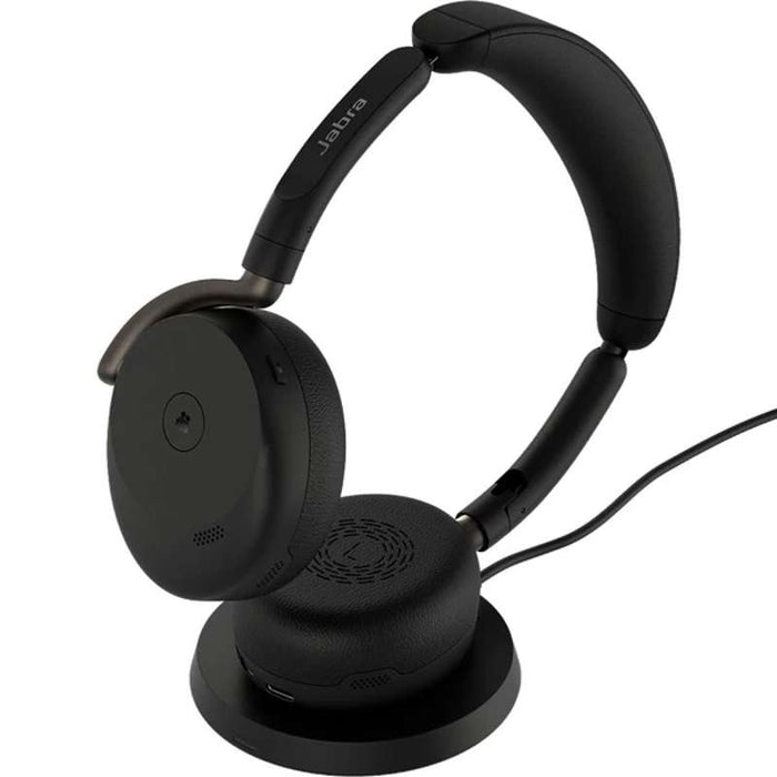 Jabra Evolve3 65 Flex UC Headset - USB-C with LINK 390c Bluetooth Adapter with Wireless Charging Pad