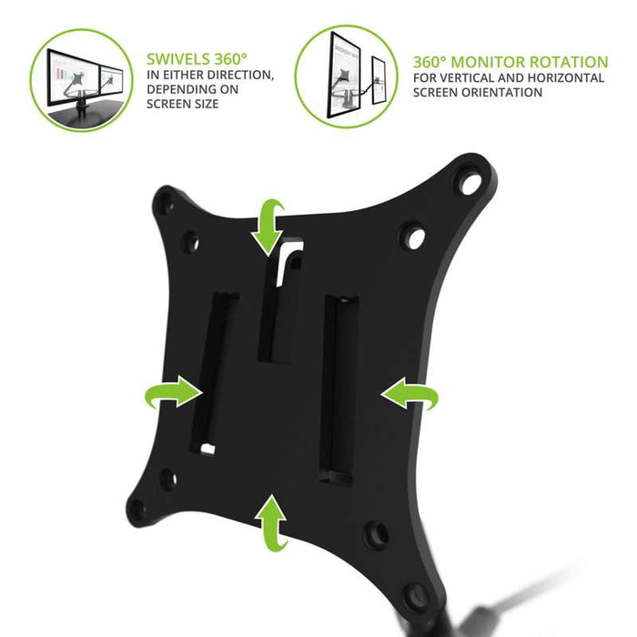 Kanto Dual-Monitor Gas Shock Desktop Mount for 17-inch to 32-inch Displays - Black