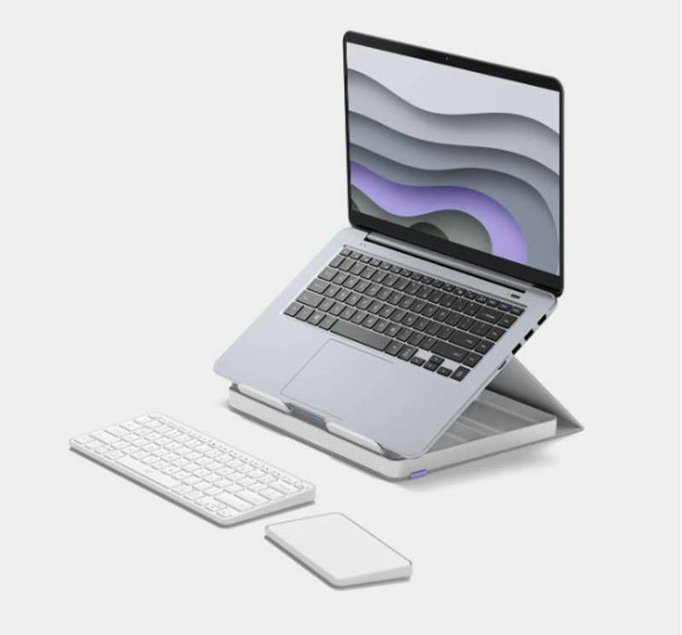Logitech Casa Pop-Up Desk All-in-one Kit: Stand, Keyboard, Touchpad, Nordic Calm