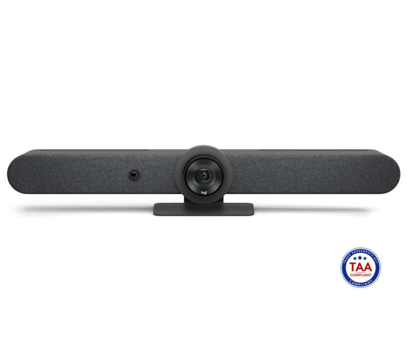 Logitech Rally Bar No Radio Room Kit - Rally Bar No-Radio + Tap Cat5e + 2 Mic Pods (TAA Compliant)
