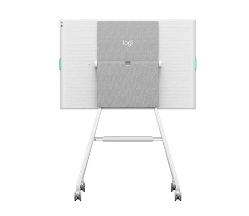 Logitech Rally Board 65" Touchscreen Monitor(Off-White) and Cart Bundle