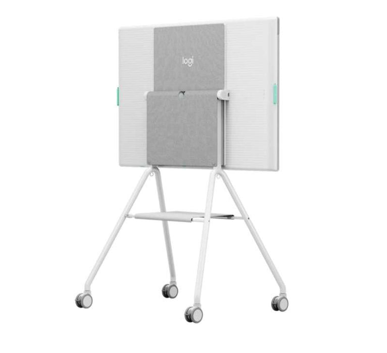 Logitech Rally Board 65" Touchscreen Monitor(Off-White) and Cart Bundle