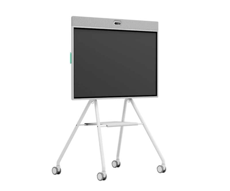 Logitech Rally Board 65" Touchscreen Monitor(Off-White) and Cart Bundle