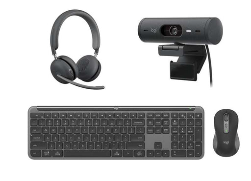 Logitech Advanced TEAMS Collaboration Bundle – MK955 Keyboard, Brio 505 Webcam & Zone Wireless 2 ES Headset