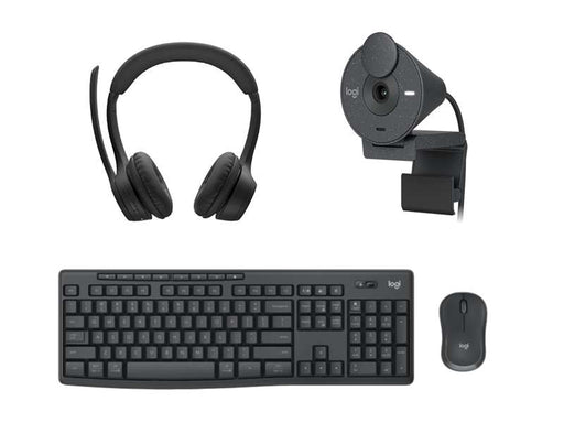 Logitech Core Bundle - MK370 Keyboard & Mouse, Brio 305 Webcam, and Zone 305 Headset