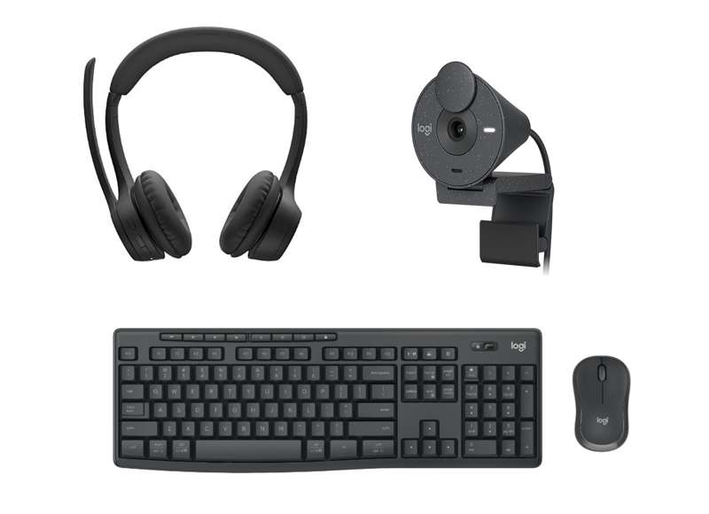 Logitech Core Bundle - MK370 Keyboard, Brio 305 Webcam, Zone 305 Headset - UC Version