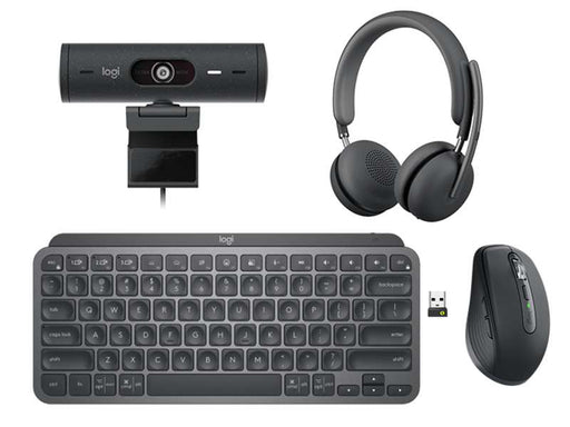 Logitech Mobile Bundle - MX Keys Mini Keyboard, MX Anywhere 3S Mouse, Brio 505 Webcam, & Zone Wireless 2 Headset - TEAMS Version