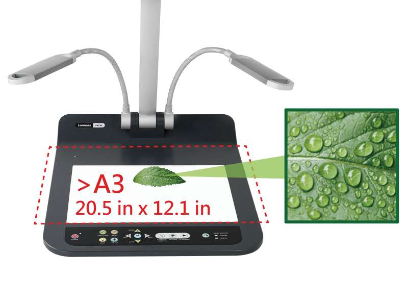 Lumens PS753 4K Desktop Document Camera with 300x zoom, HDMI, VGA, USB, and IP streaming