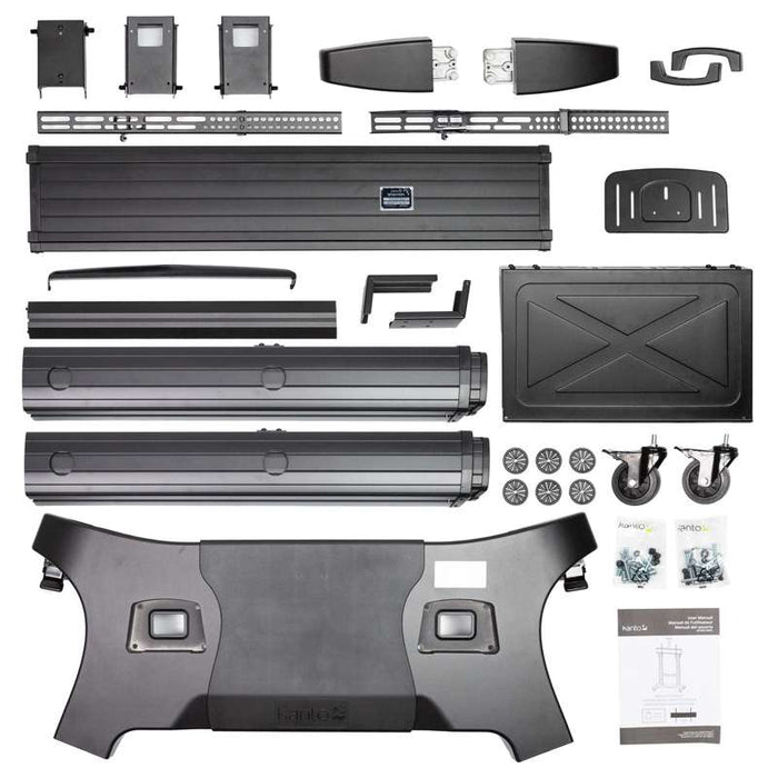 Kanto Mobile TV Mount - Aluminum Base - with Adjustable Shelf for 60-inch to 100-inch TVs