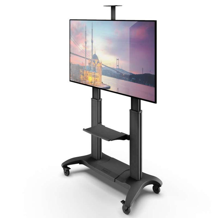 Kanto Mobile TV Mount - Aluminum Base - with Adjustable Shelf for 60-inch to 100-inch TVs