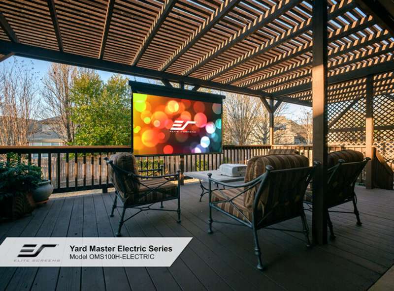 Elite Yard Master Electric Series, 165-inch Diag., 16:9 Electric Screen, MaxWhite Material