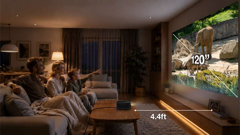 Optoma GT2300HDR Short Throw Full HD 1080p Laser Home Entertainment and Golf Sim Projector