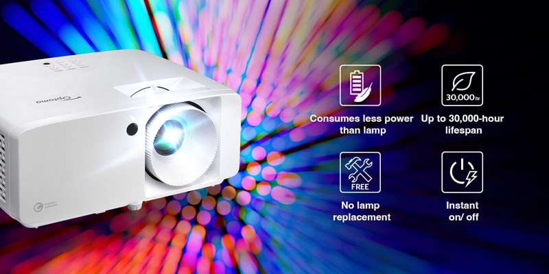 Optoma ZW521 Compact High Brightness 6,000 Lumens WXGA Laser Projector